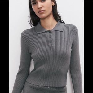 Zara Knit Polo Sweater